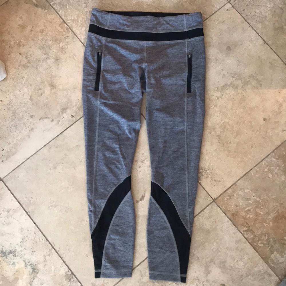 Lululemon Gray and Black Mesh Leggings